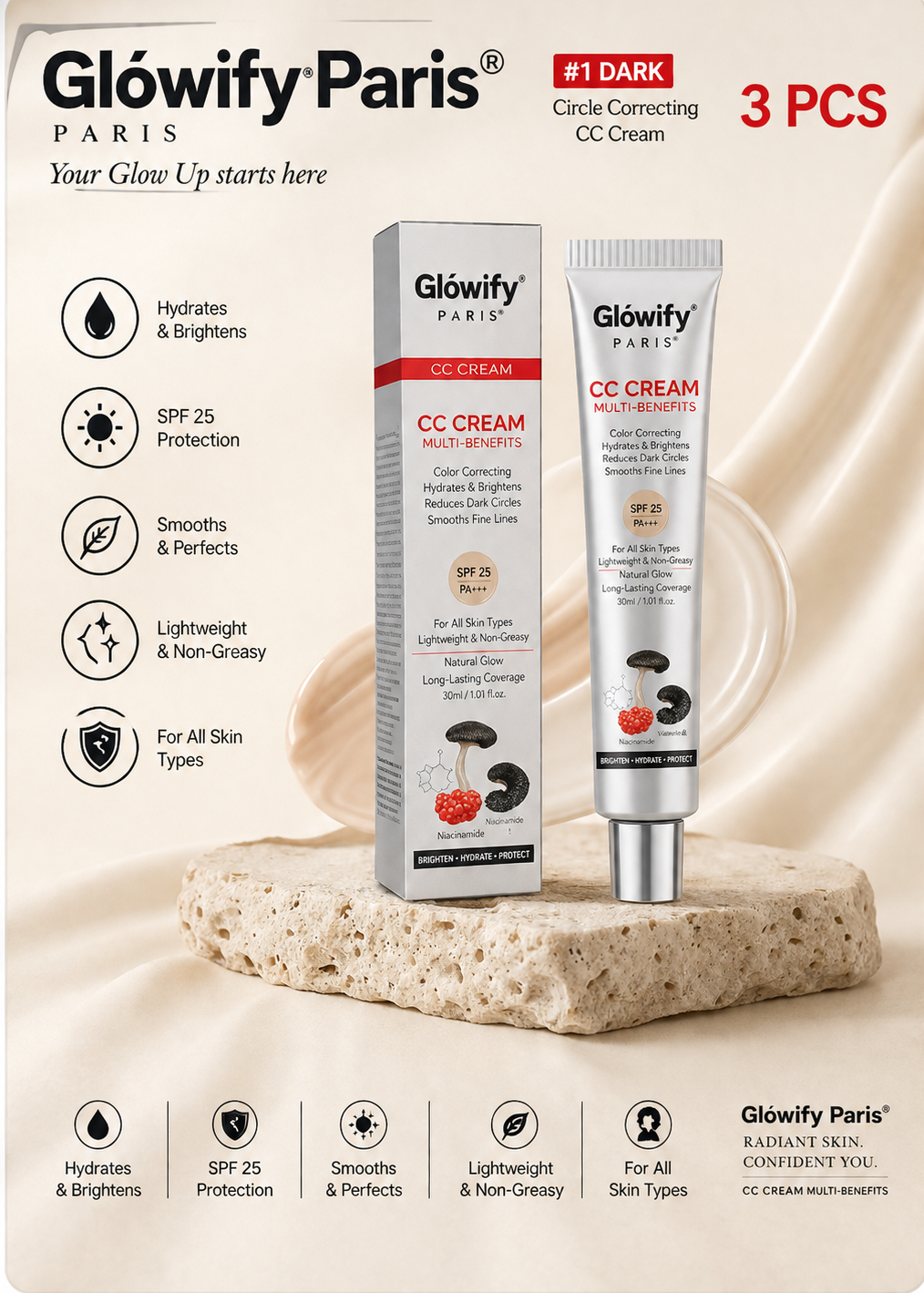 SÈLUNE PARIS® Adaptive Tint Skin Corrector — Soft-Matte Finish