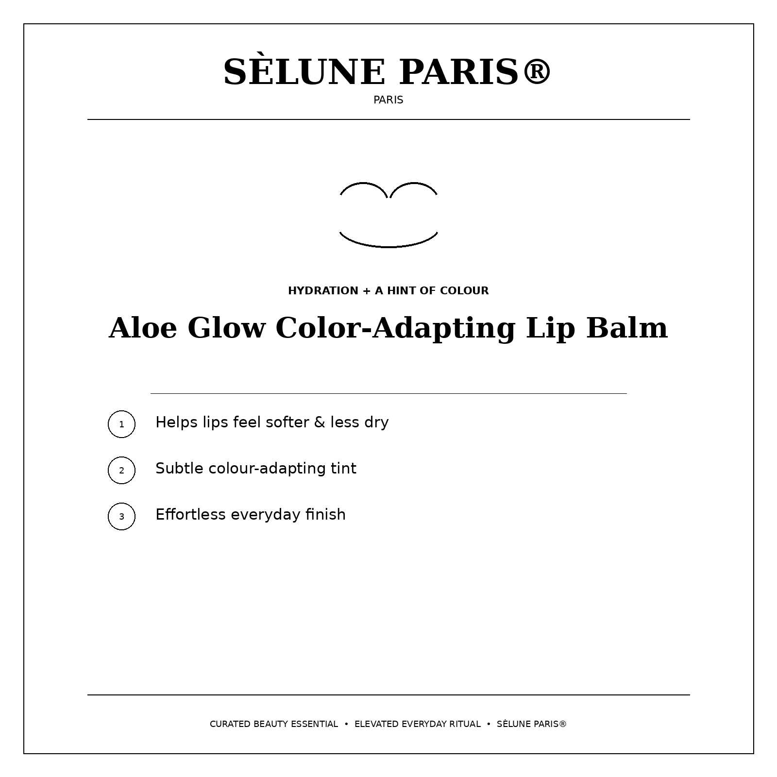 SÈLUNE PARIS® Aloe Glow Color-Adapting Lip Balm — moisture and tint benefits