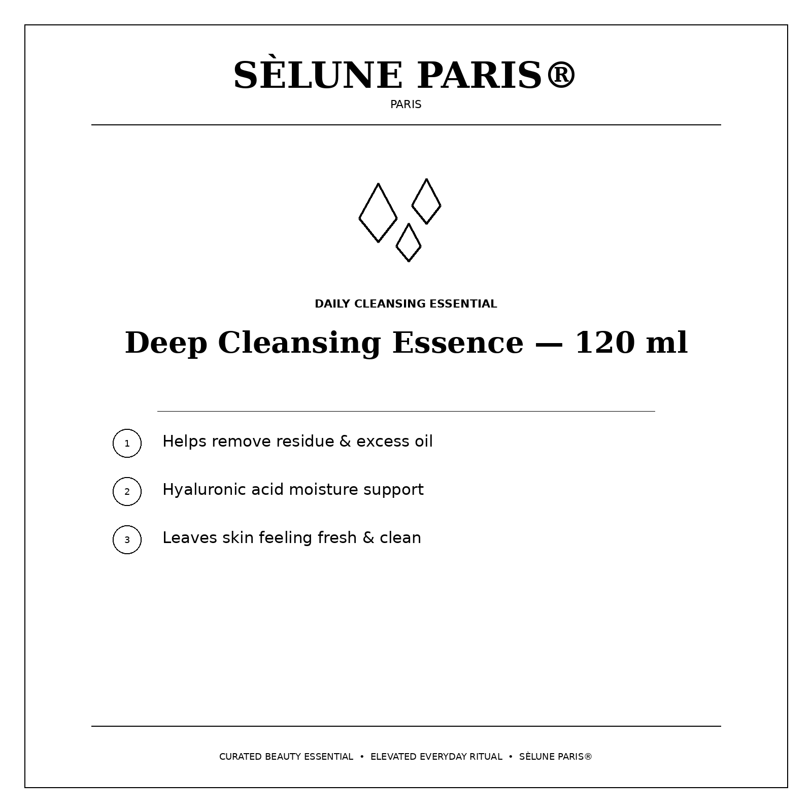 SÈLUNE PARIS® Deep Cleansing Essence — cleansing and hydration benefits
