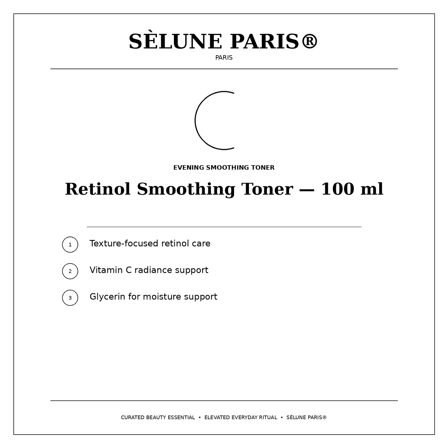 SÈLUNE PARIS® Retinol Smoothing Toner — texture and moisture benefits